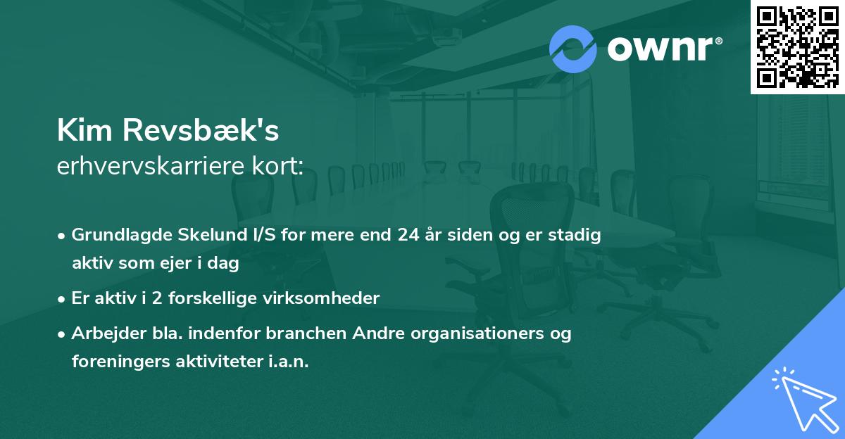 Kim Revsbæk's erhvervskarriere kort