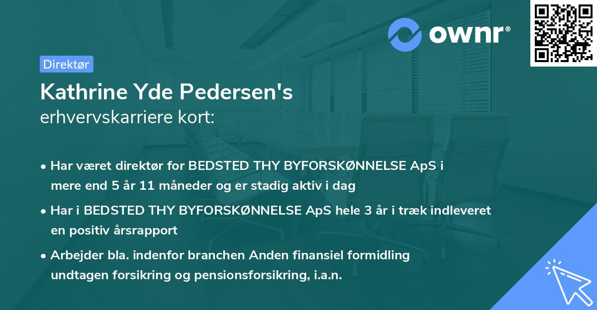 Kathrine Yde Pedersen's erhvervskarriere kort