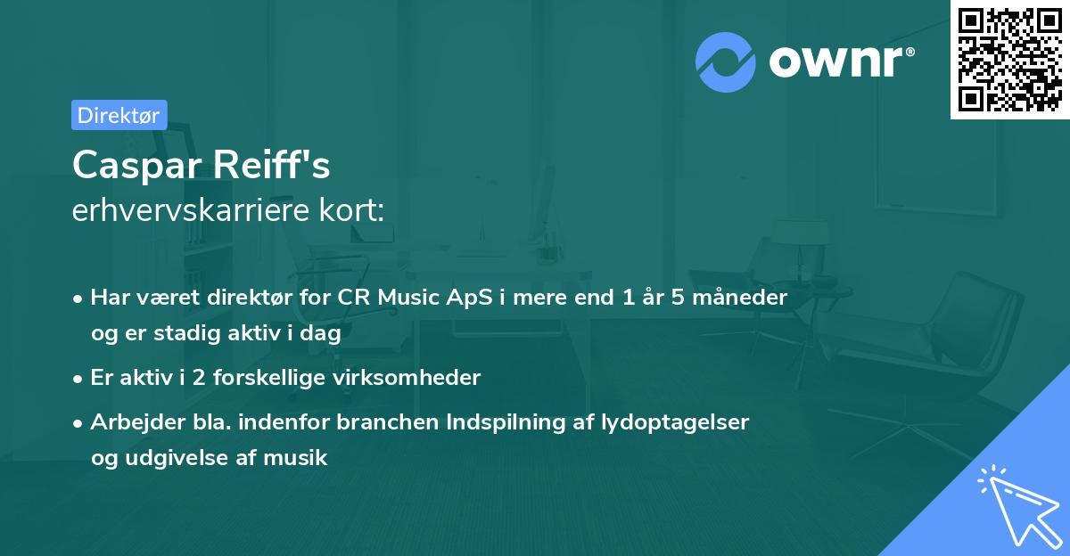 Caspar Reiff's erhvervskarriere kort