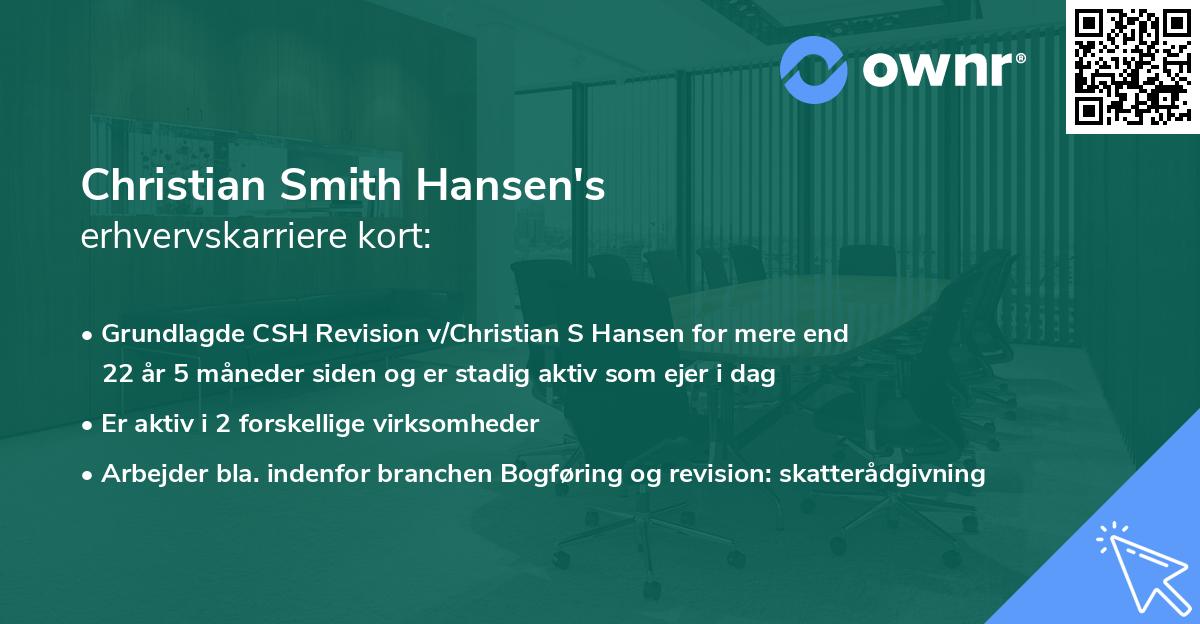 Christian Smith Hansen's erhvervskarriere kort