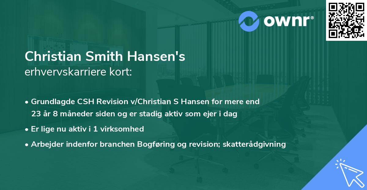 Christian Smith Hansen's erhvervskarriere kort