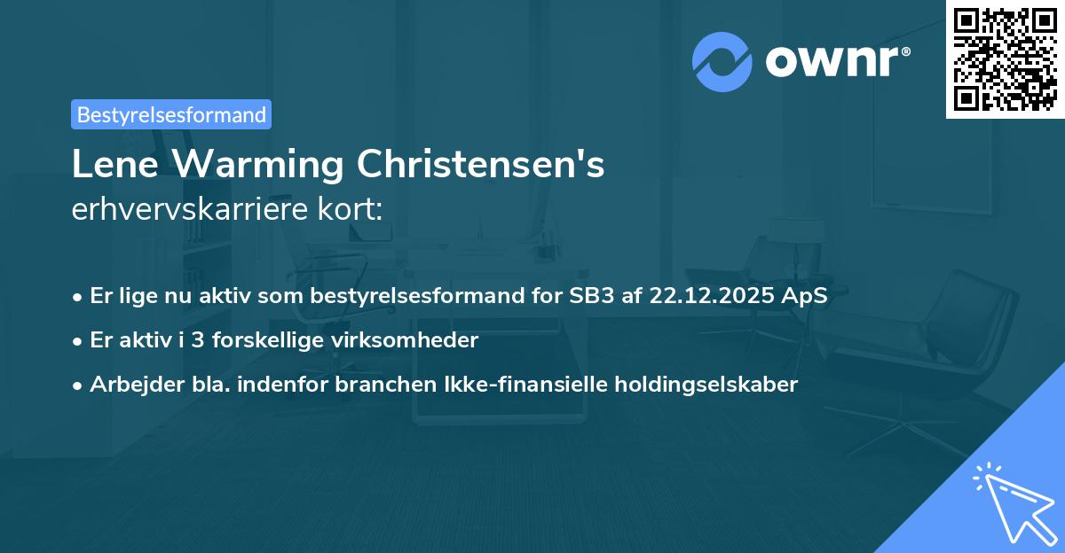 Lene Warming Christensen's erhvervskarriere kort