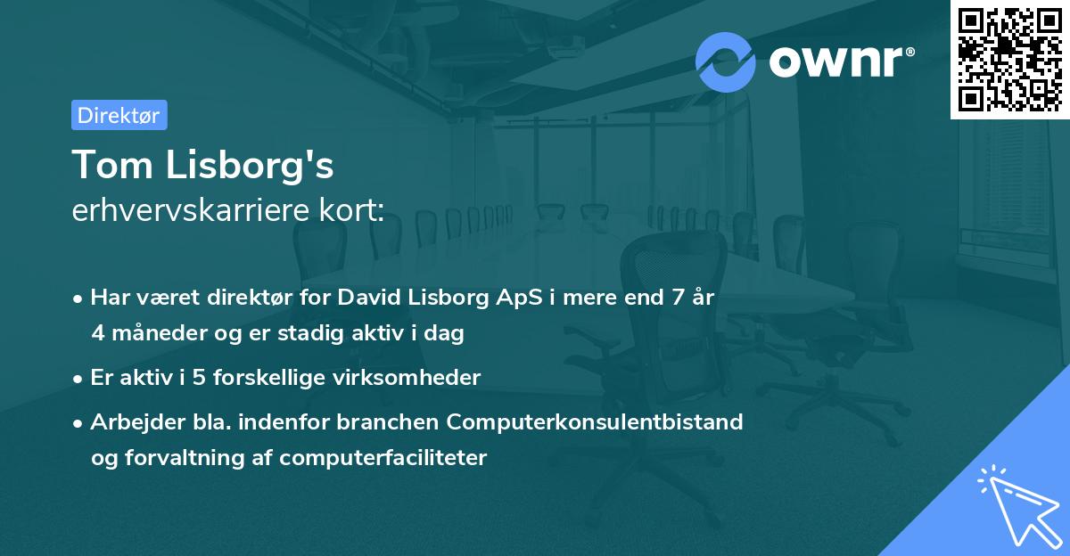 Tom Lisborg's erhvervskarriere kort