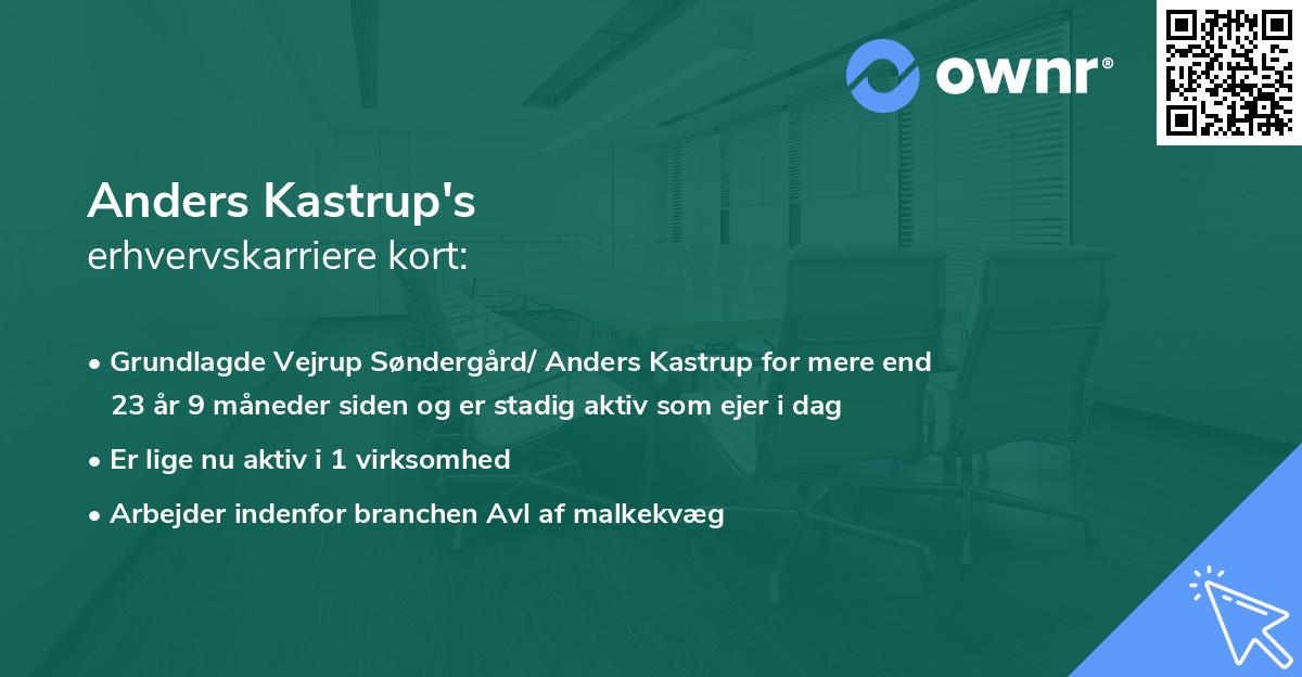 Anders Kastrup's erhvervskarriere kort