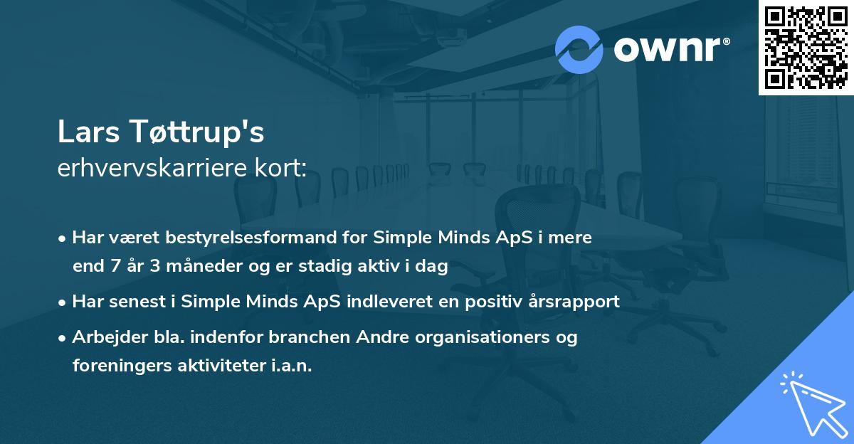 Lars Tøttrup's erhvervskarriere kort