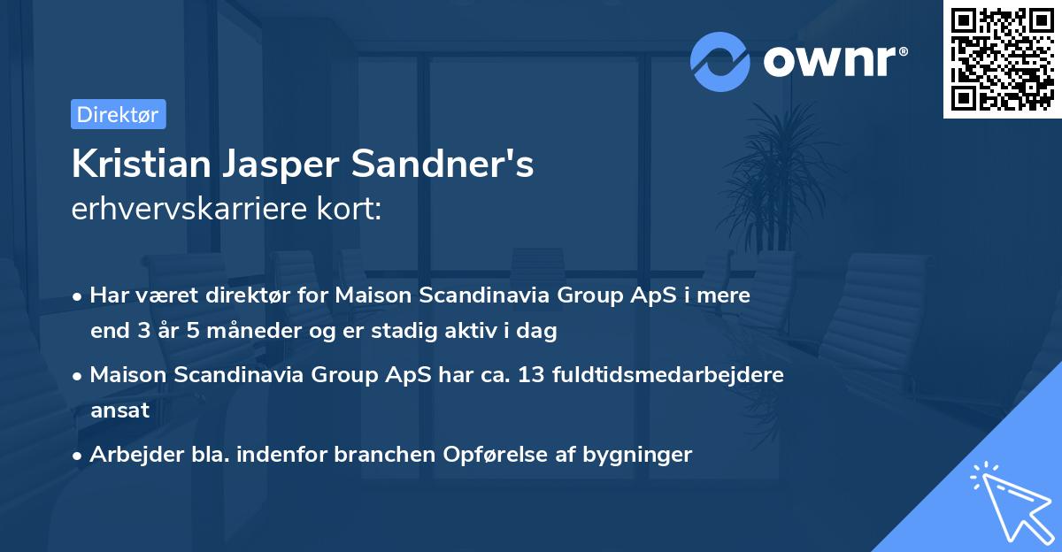 Kristian Jasper Sandner's erhvervskarriere kort