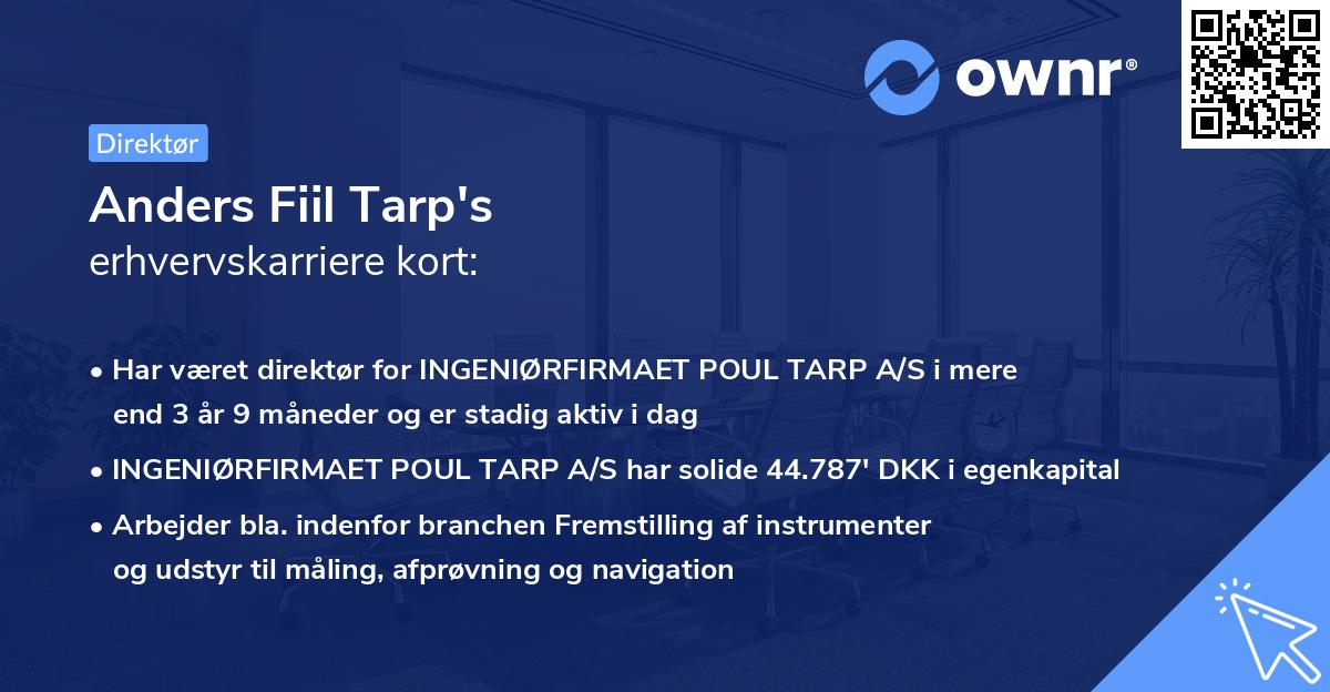 Anders Fiil Tarp's erhvervskarriere kort