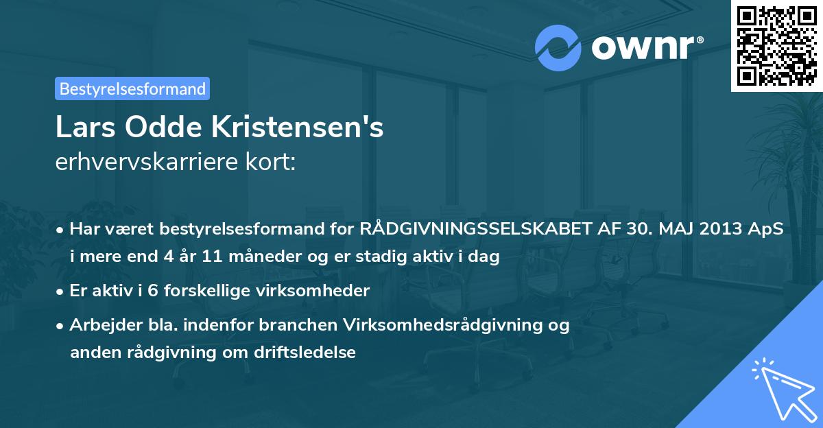 Lars Odde Kristensen's erhvervskarriere kort