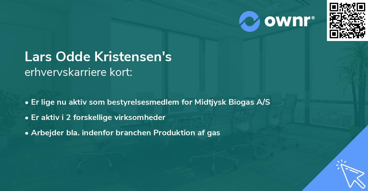Lars Odde Kristensen's erhvervskarriere kort