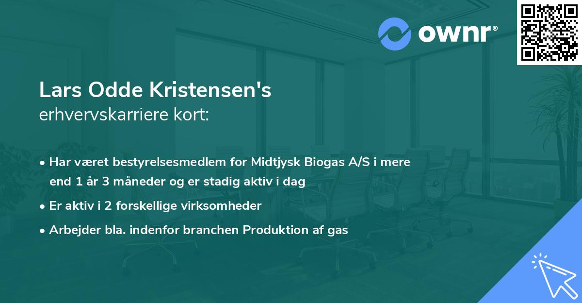 Lars Odde Kristensen's erhvervskarriere kort