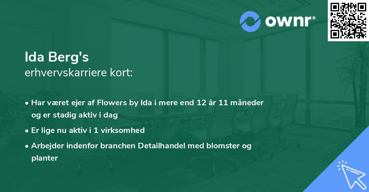 Ida Berg's erhvervskarriere kort