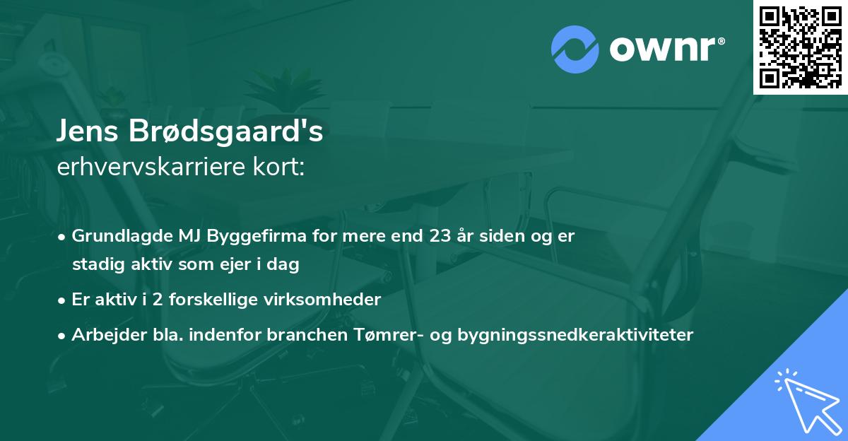 Jens Brødsgaard's erhvervskarriere kort