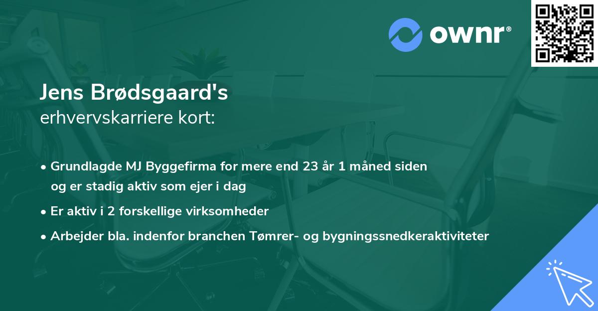 Jens Brødsgaard's erhvervskarriere kort