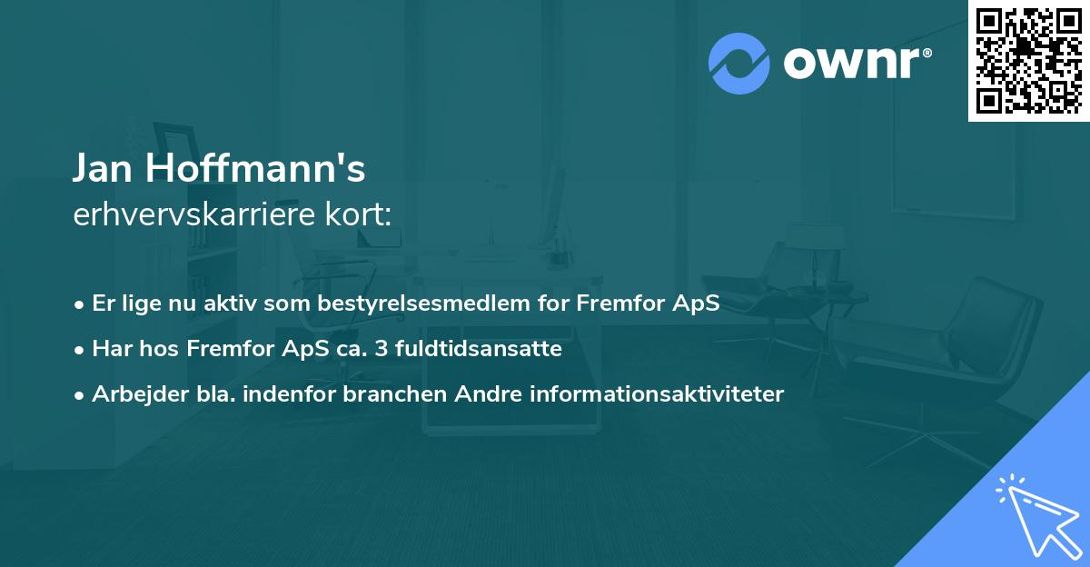 Jan Hoffmann's erhvervskarriere kort