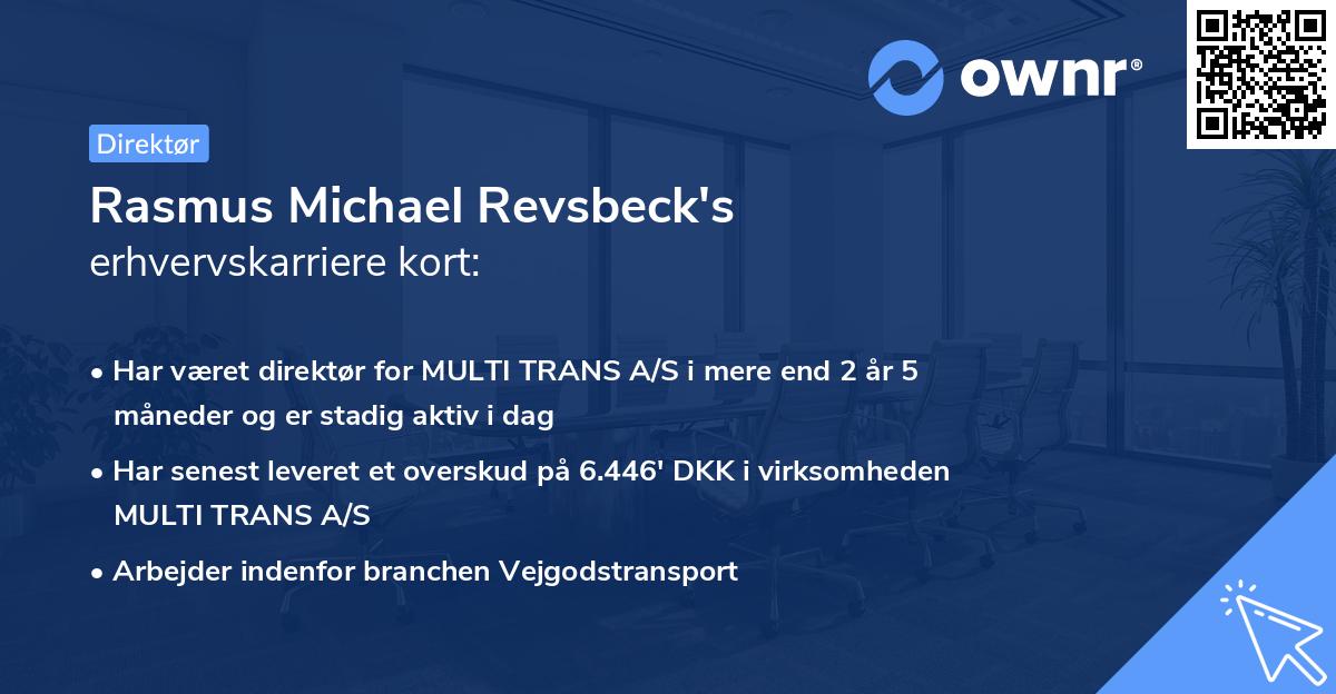 Rasmus Michael Revsbeck's erhvervskarriere kort