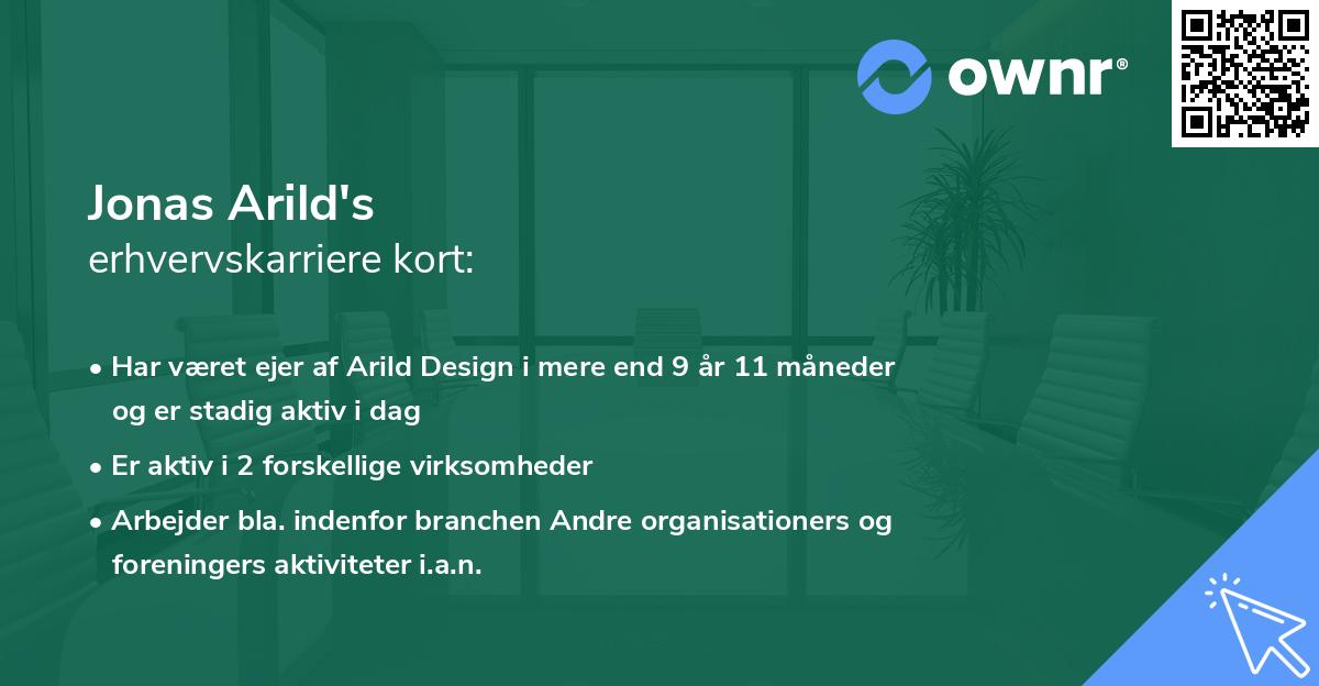 Jonas Arild's erhvervskarriere kort