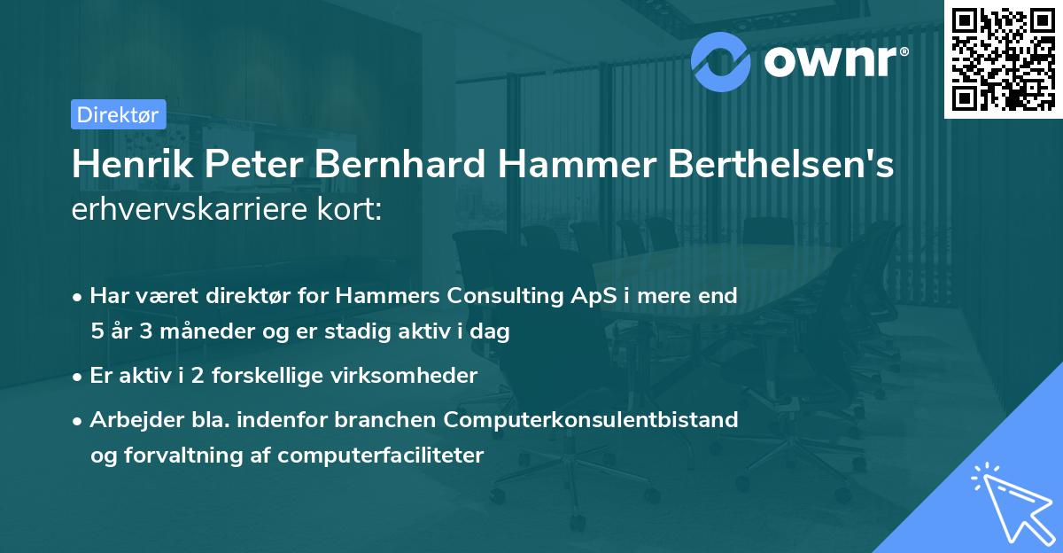 Henrik Peter Bernhard Hammer Berthelsen's erhvervskarriere kort