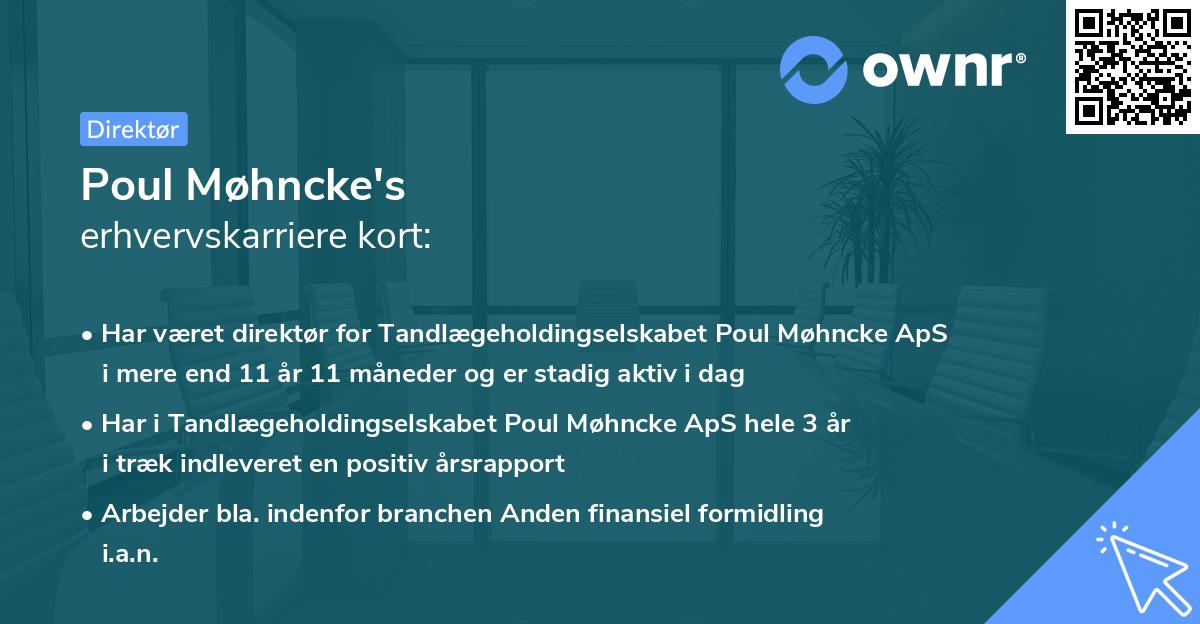 Poul Møhncke's erhvervskarriere kort