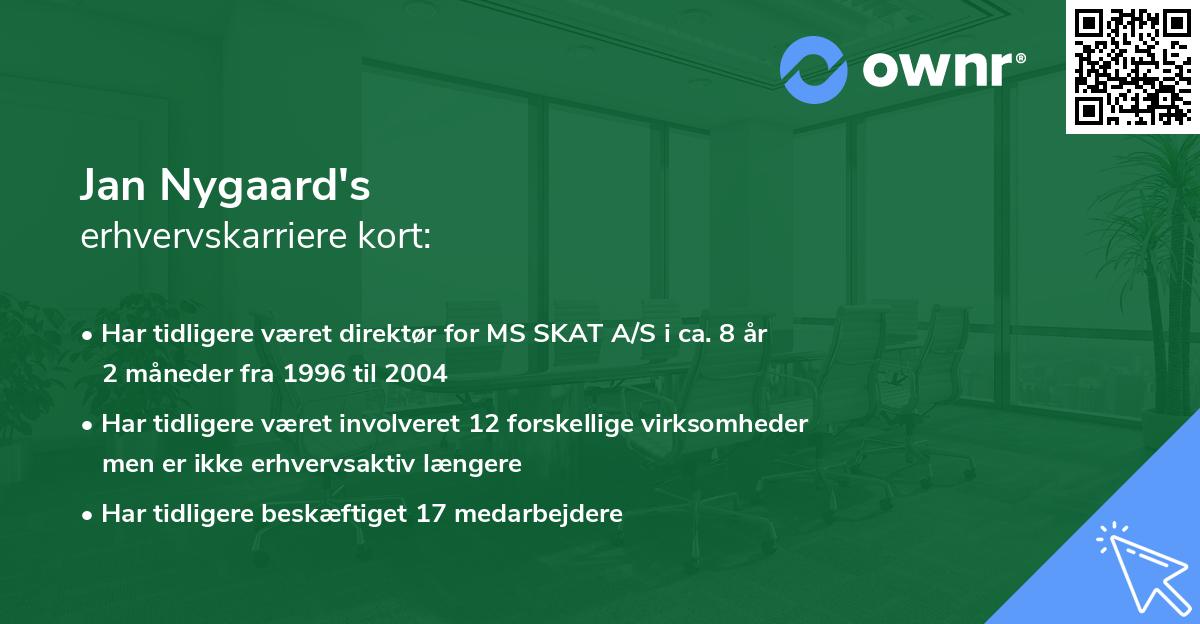 Jan Nygaard's erhvervskarriere kort
