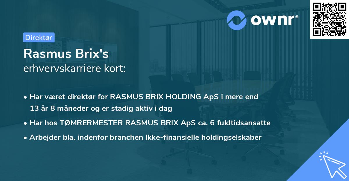 Rasmus Brix's erhvervskarriere kort