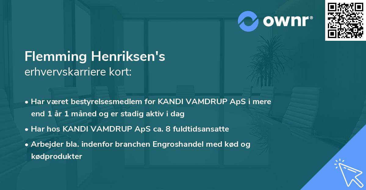 Flemming Henriksen's erhvervskarriere kort