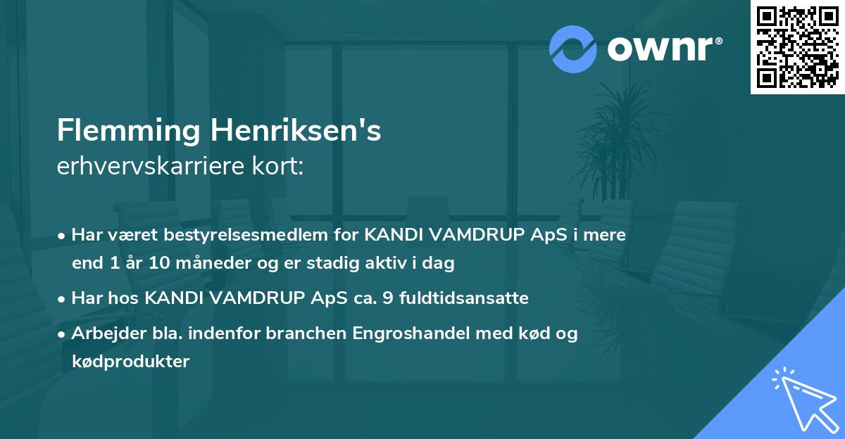 Flemming Henriksen's erhvervskarriere kort