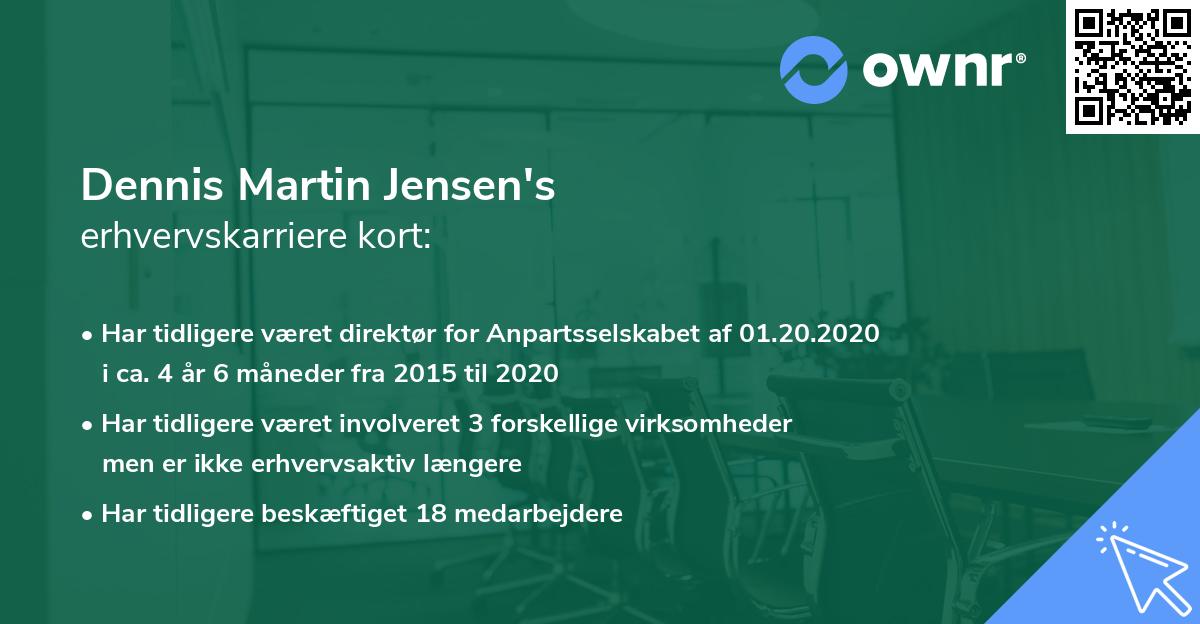 Dennis Martin Jensen's erhvervskarriere kort