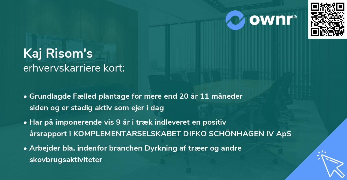Kaj Risom's erhvervskarriere kort