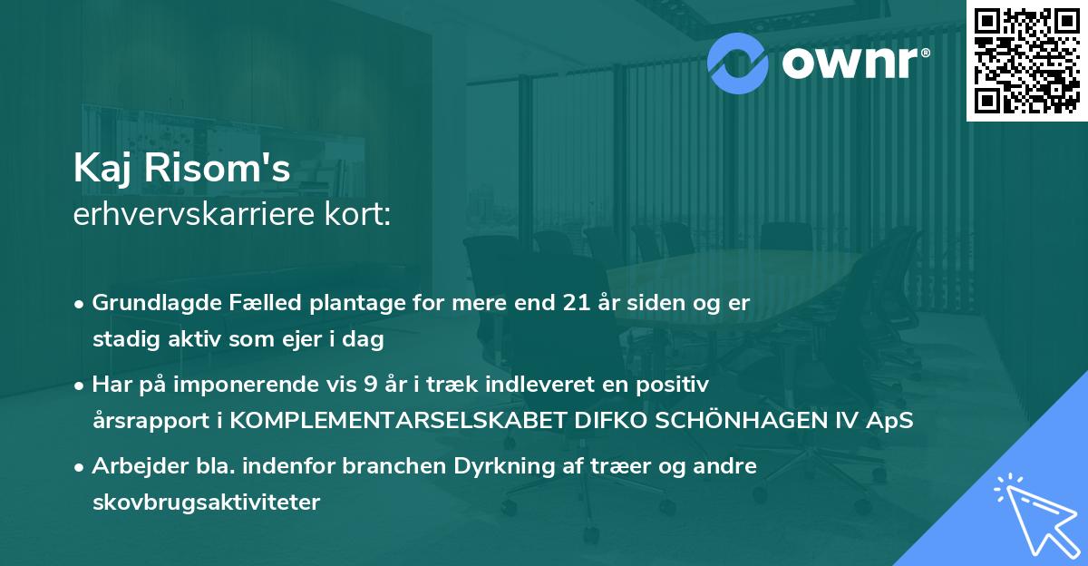 Kaj Risom's erhvervskarriere kort