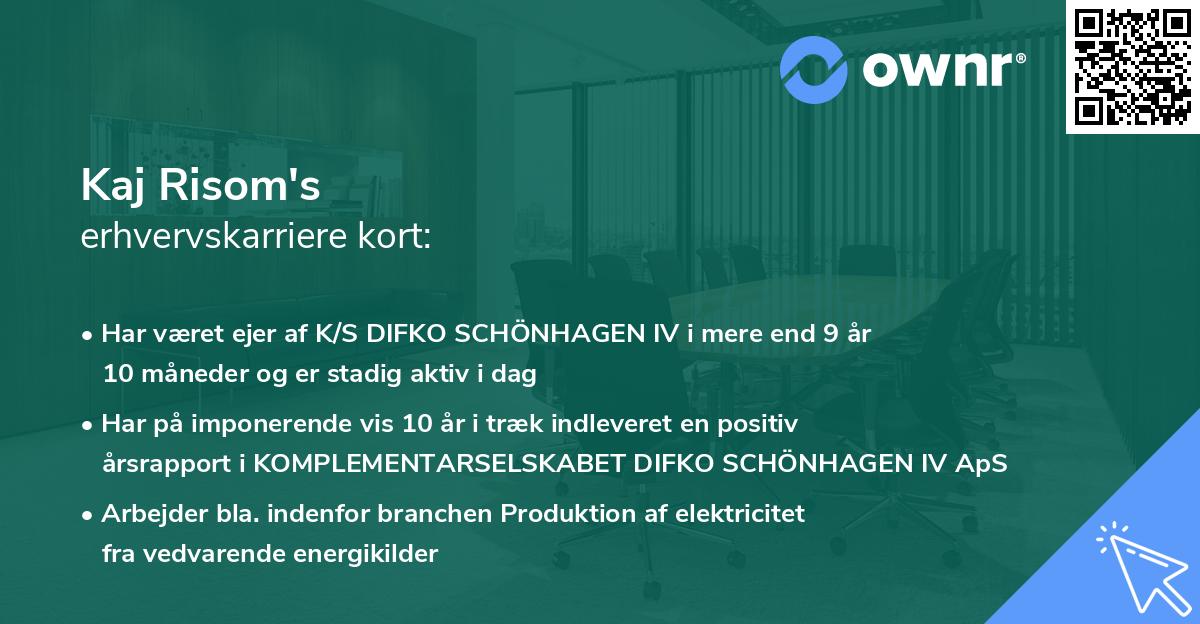 Kaj Risom's erhvervskarriere kort