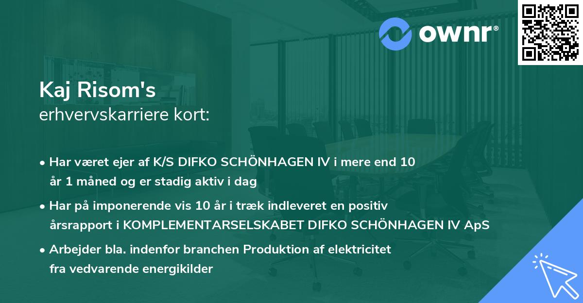 Kaj Risom's erhvervskarriere kort