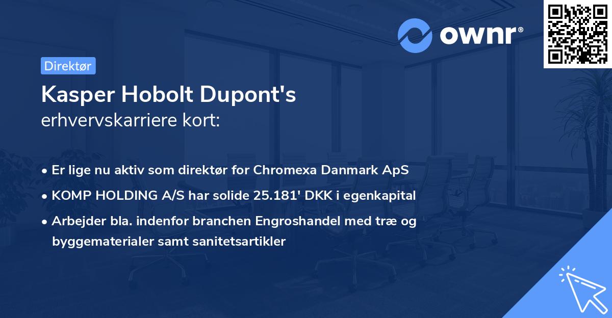 Kasper Hobolt Dupont's erhvervskarriere kort