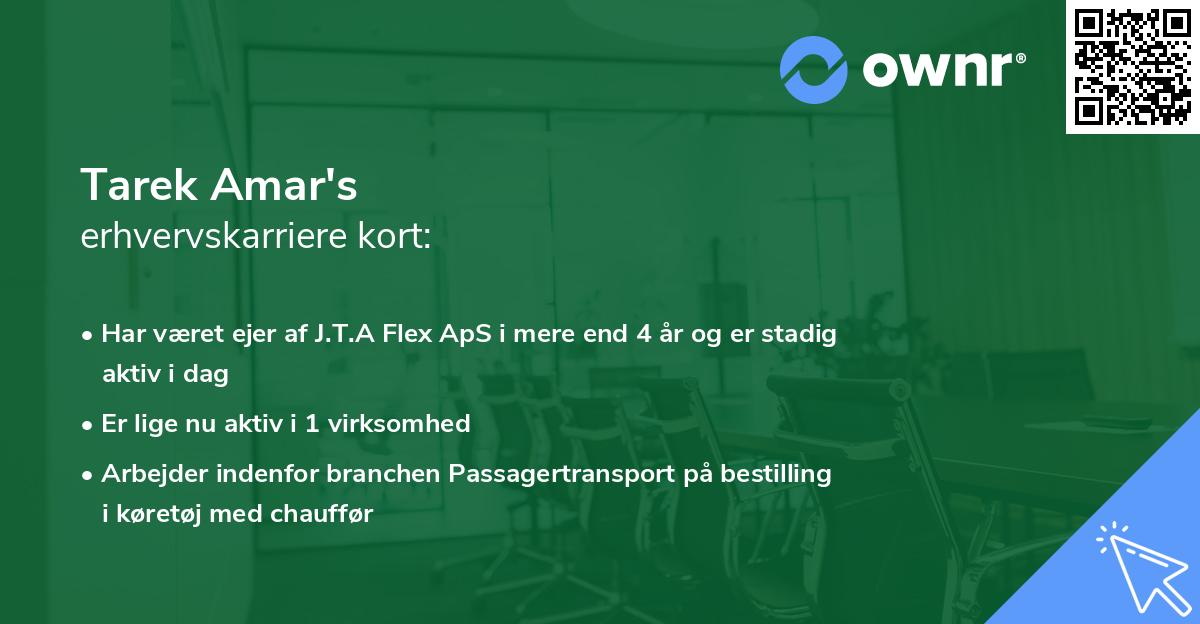 Tarek Amar's erhvervskarriere kort