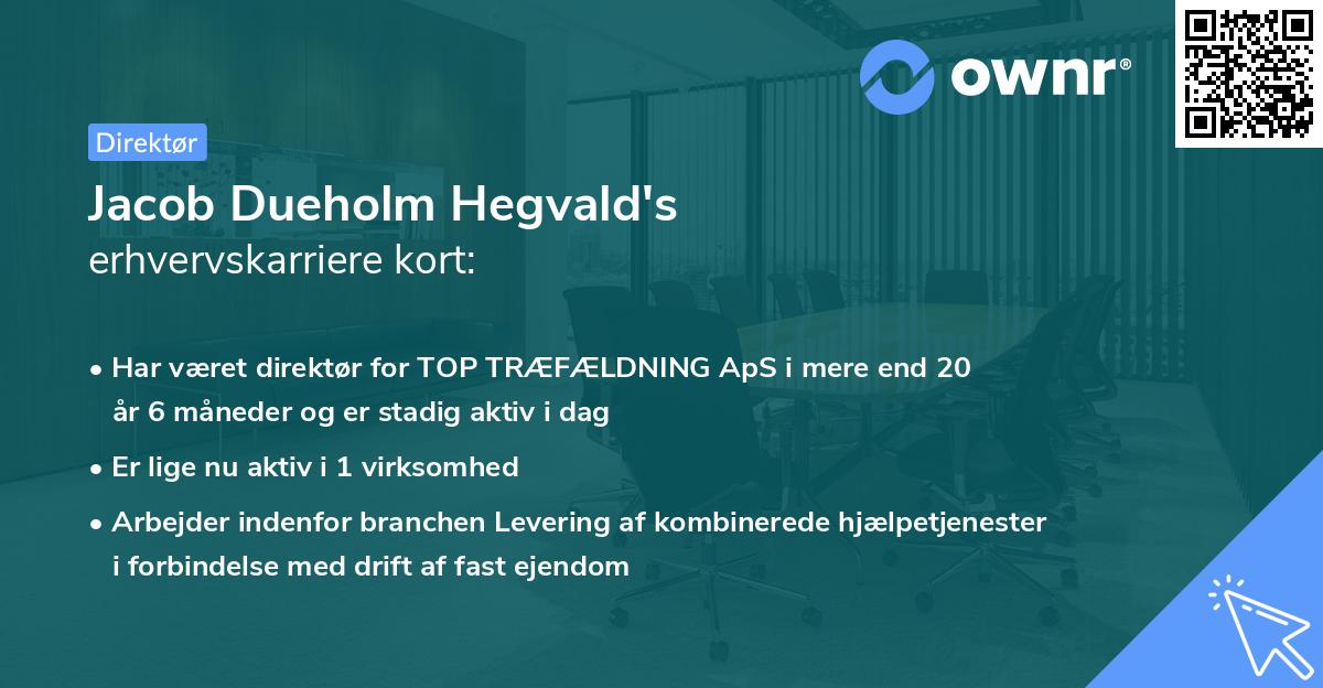 Jacob Dueholm Hegvald's erhvervskarriere kort