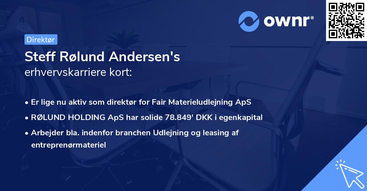 Steff Rølund Andersen's erhvervskarriere kort