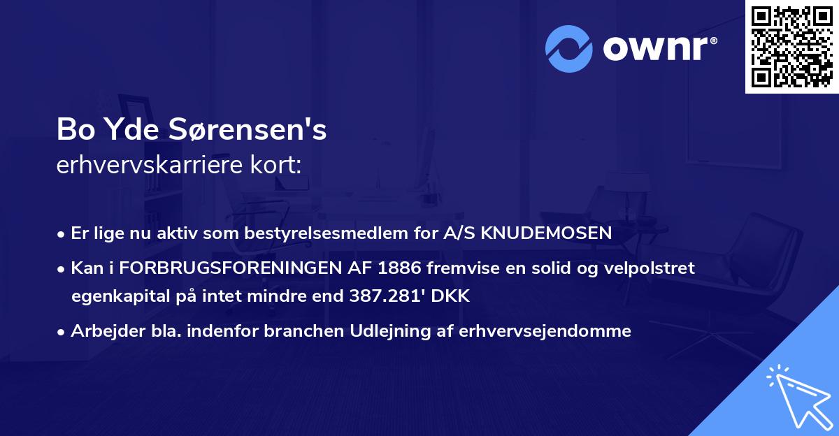 Bo Yde Sørensen's erhvervskarriere kort