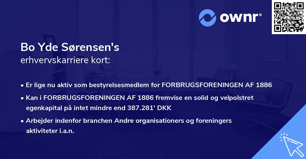 Bo Yde Sørensen's erhvervskarriere kort