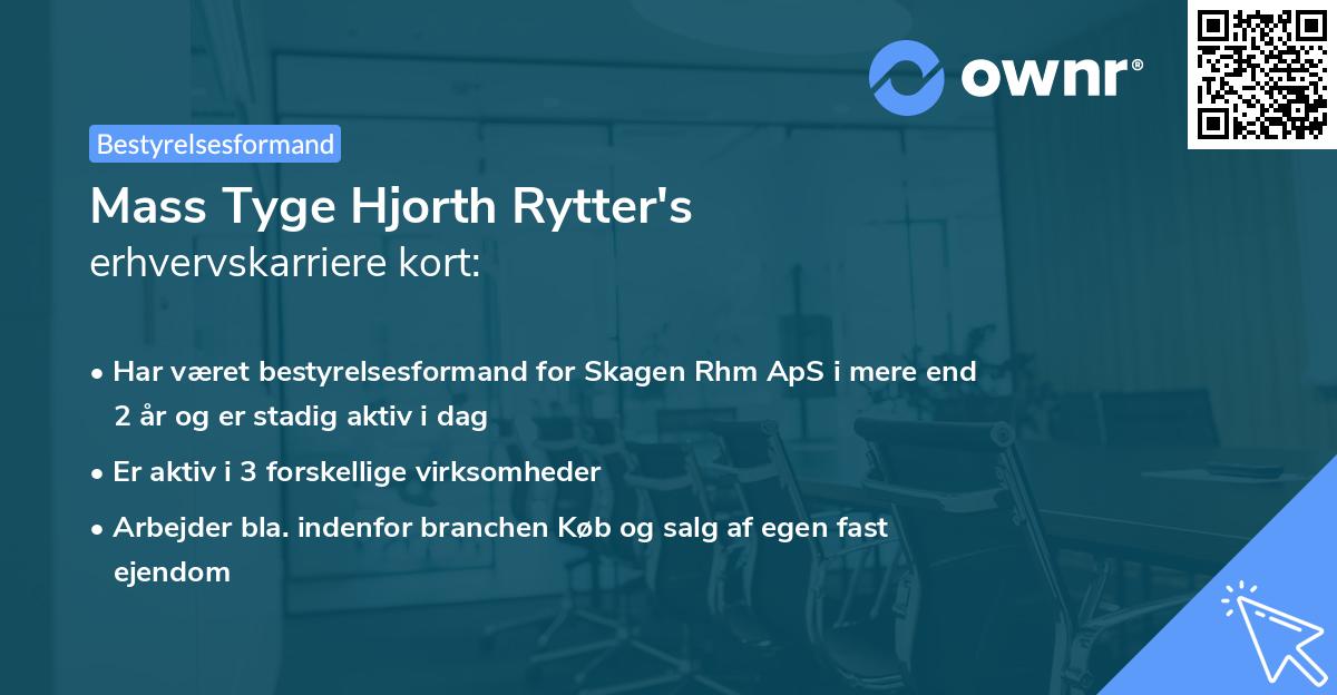 Mass Tyge Hjorth Rytter's erhvervskarriere kort