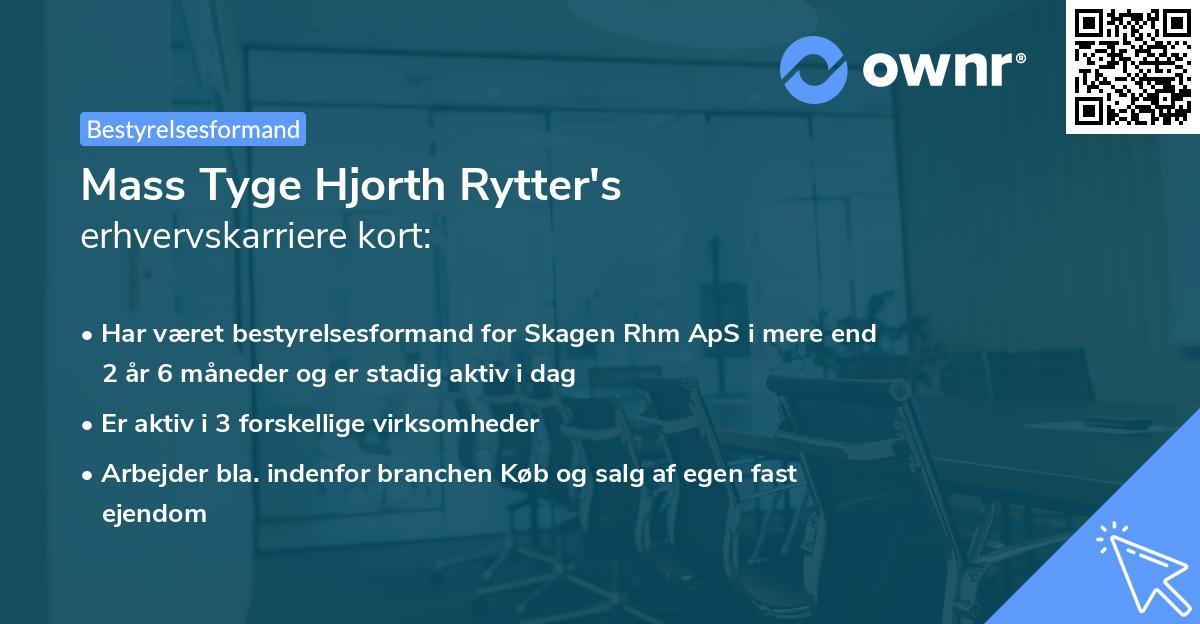 Mass Tyge Hjorth Rytter's erhvervskarriere kort
