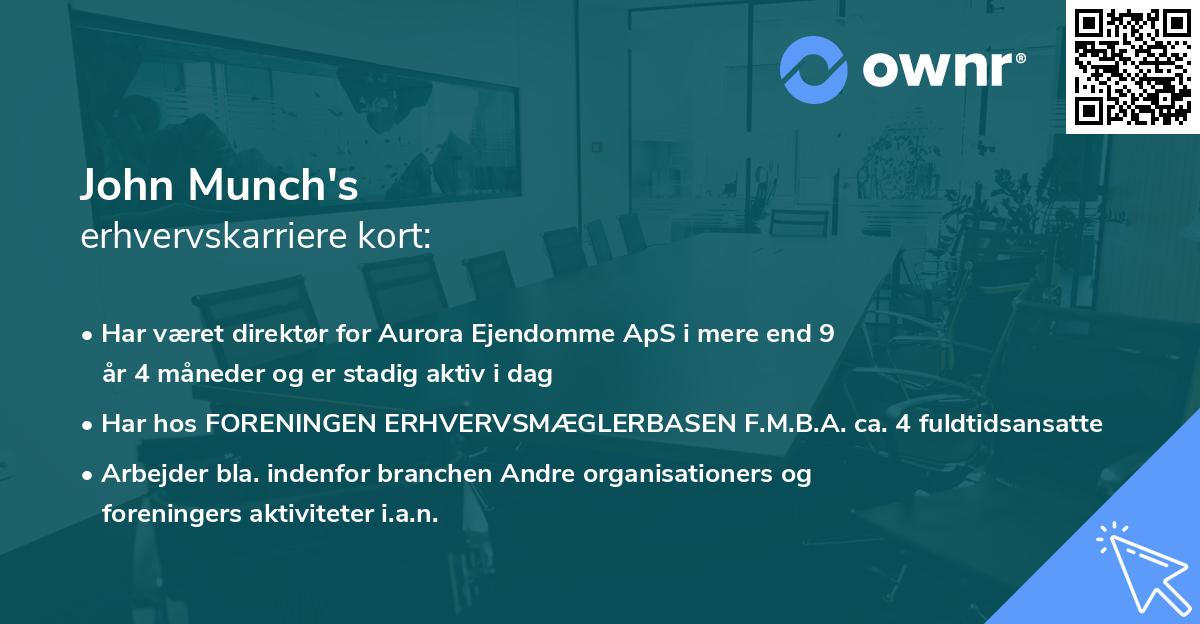 John Munch's erhvervskarriere kort