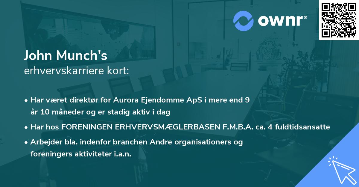 John Munch's erhvervskarriere kort