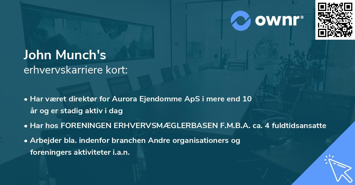John Munch's erhvervskarriere kort