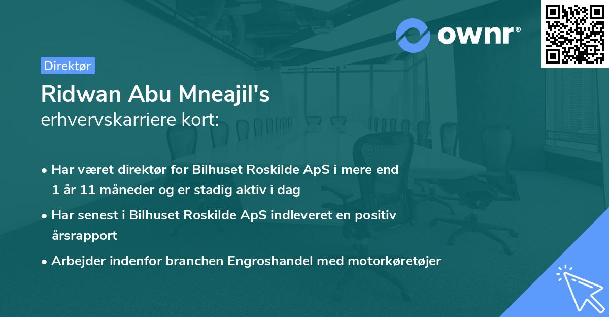 Ridwan Abu Mneajil's erhvervskarriere kort
