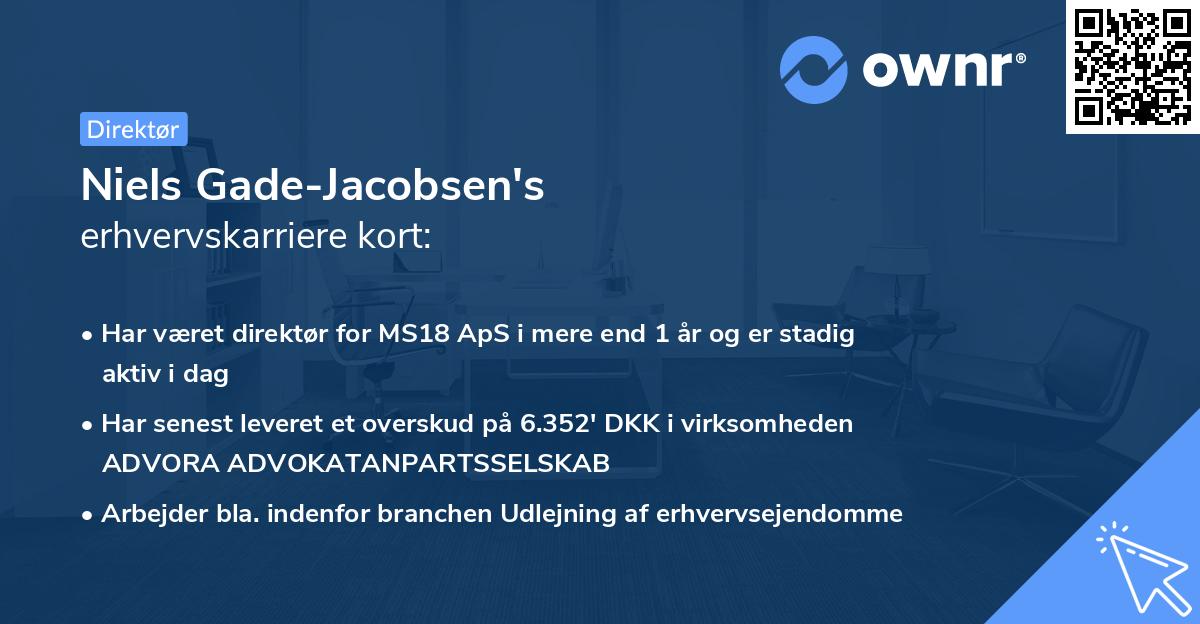 Niels Gade-Jacobsen's erhvervskarriere kort