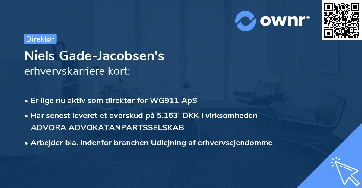 Niels Gade-Jacobsen's erhvervskarriere kort