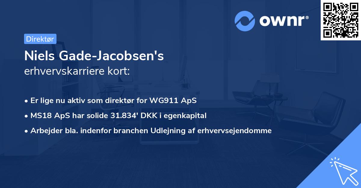Niels Gade-Jacobsen's erhvervskarriere kort