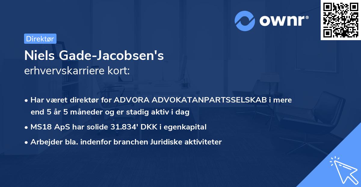 Niels Gade-Jacobsen's erhvervskarriere kort
