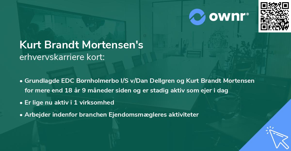 Kurt Brandt Mortensen's erhvervskarriere kort