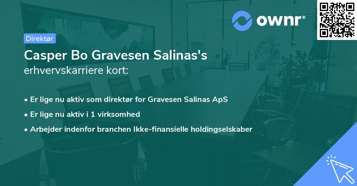 Casper Bo Gravesen Salinas's erhvervskarriere kort
