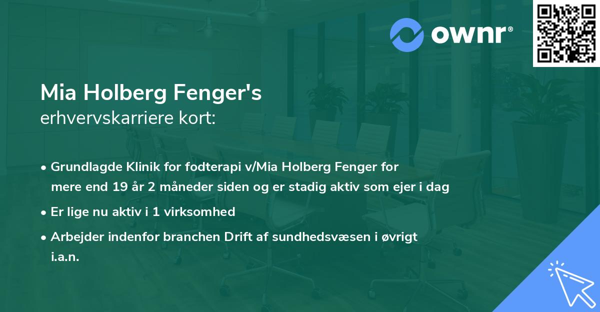 Mia Holberg Fenger's erhvervskarriere kort